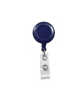 Round Solid Alligator Clip Retractable (Non-interchangeable) - Blue, 1.25"