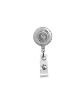 Round Solid Alligator Clip Retractable (Non-interchangeable) - Clear, 1.25"