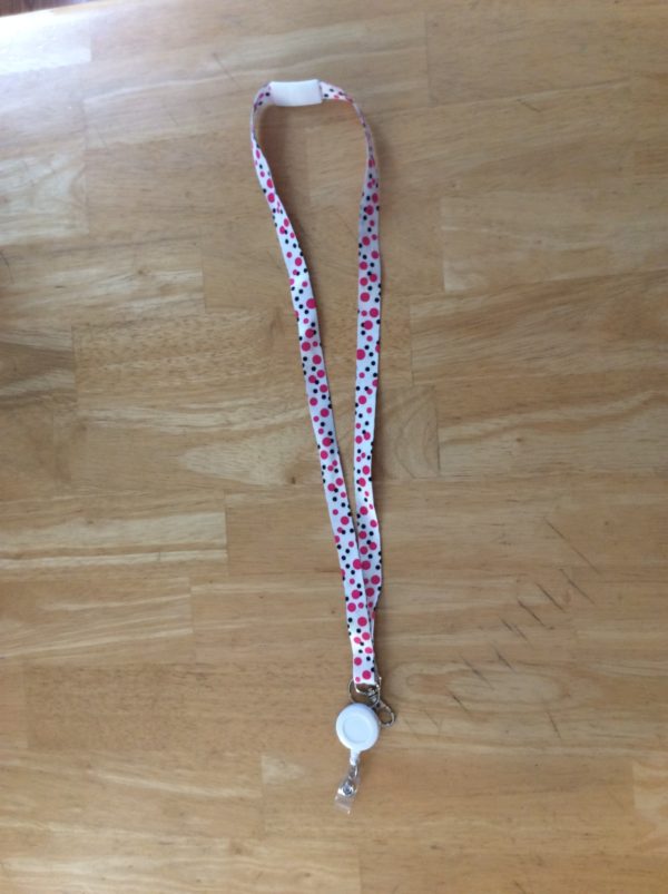 Polka Dot Printed Lanyard with Retractable - Image 5