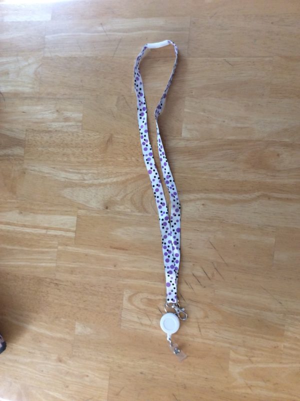 Polka Dot Printed Lanyard with Retractable - Image 3