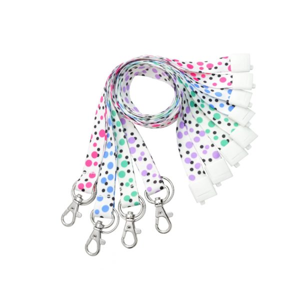 Polka Dot Printed Lanyard with Retractable