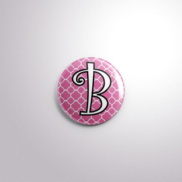 Badge Button A21 Pink Quarterfoil - B, A21