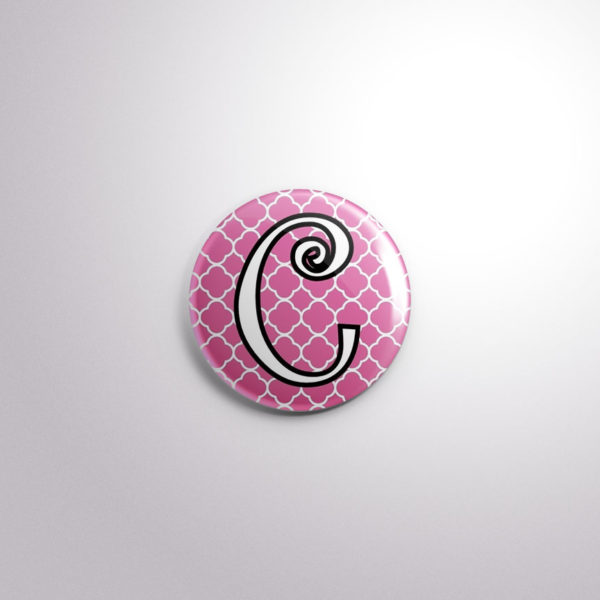 Badge Button A21 Pink Quarterfoil - C, A21