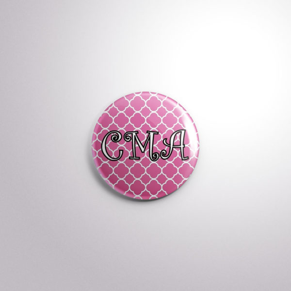 Badge Button A21 Pink Quarterfoil - CMA, A21