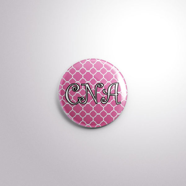 Badge Button A21 Pink Quarterfoil - CNA, A21
