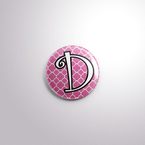 Badge Button A21 Pink Quarterfoil - D, A21