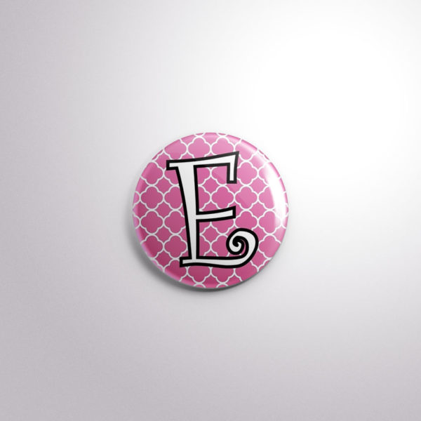 Badge Button A21 Pink Quarterfoil - E, A21