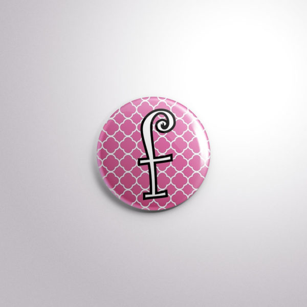 Badge Button A21 Pink Quarterfoil - F, A21