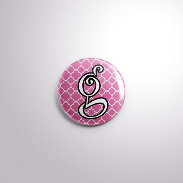 Badge Button A21 Pink Quarterfoil - G, A21