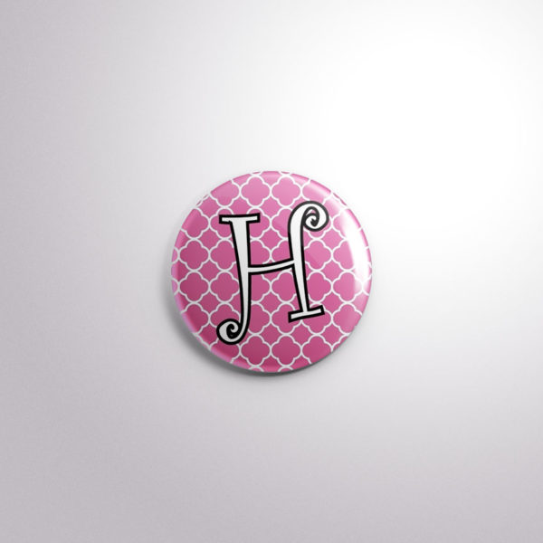 Badge Button A21 Pink Quarterfoil - H, A21