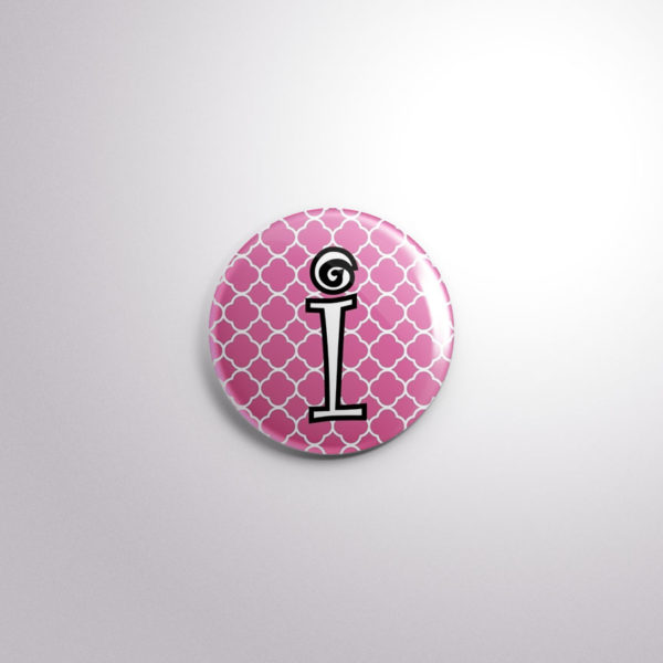 Badge Button A21 Pink Quarterfoil - I, A21