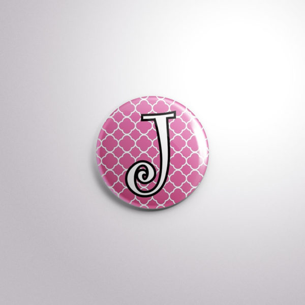 Badge Button A21 Pink Quarterfoil - J, A21