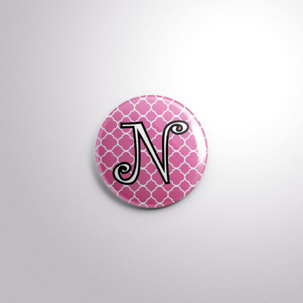 Badge Button A21 Pink Quarterfoil - N, A21