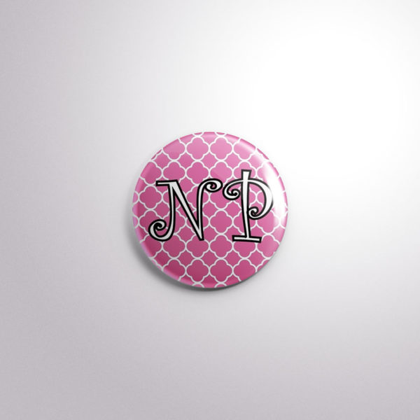 Badge Button A21 Pink Quarterfoil - NP, A21