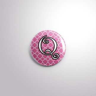Badge Button A21 Pink Quarterfoil - Q, A21