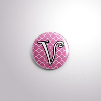Badge Button A21 Pink Quarterfoil - V, A21