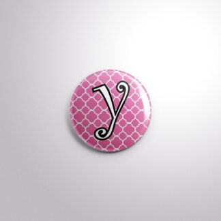 Badge Button A21 Pink Quarterfoil - Y, A21