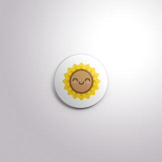 C164 Interchangeable Badge Button Sunflower Smile