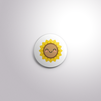 C164 Interchangeable Badge Button Sunflower Smile