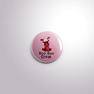 H72 Interchangeable Badge Button Boo Boo Crew Reindeer Pink