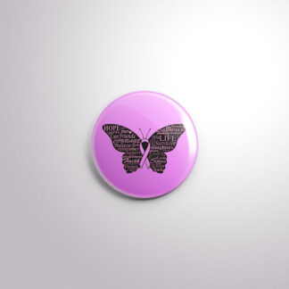 BC2 Interchangeable Badge Button Breast Cancer Butterfly