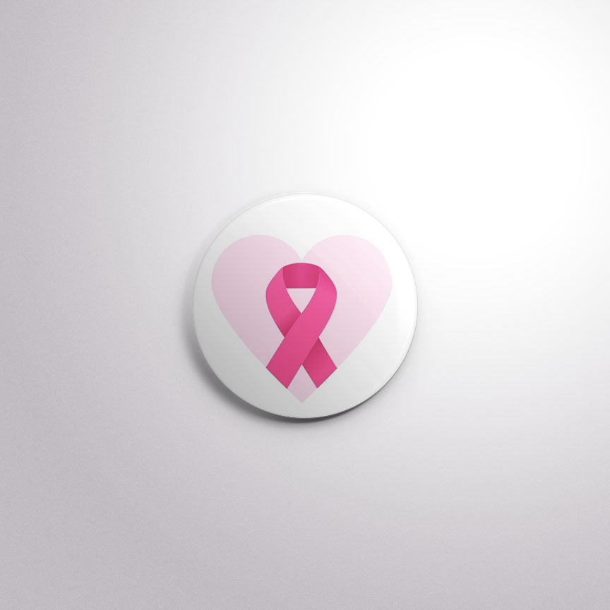 BC7 Interchangeable Badge Button Breast Cancer Ribbon