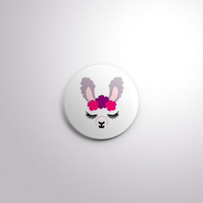 C107 Interchangeable Badge Button Llama