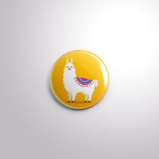 C108 Interchangeable Badge Button Llama Orange