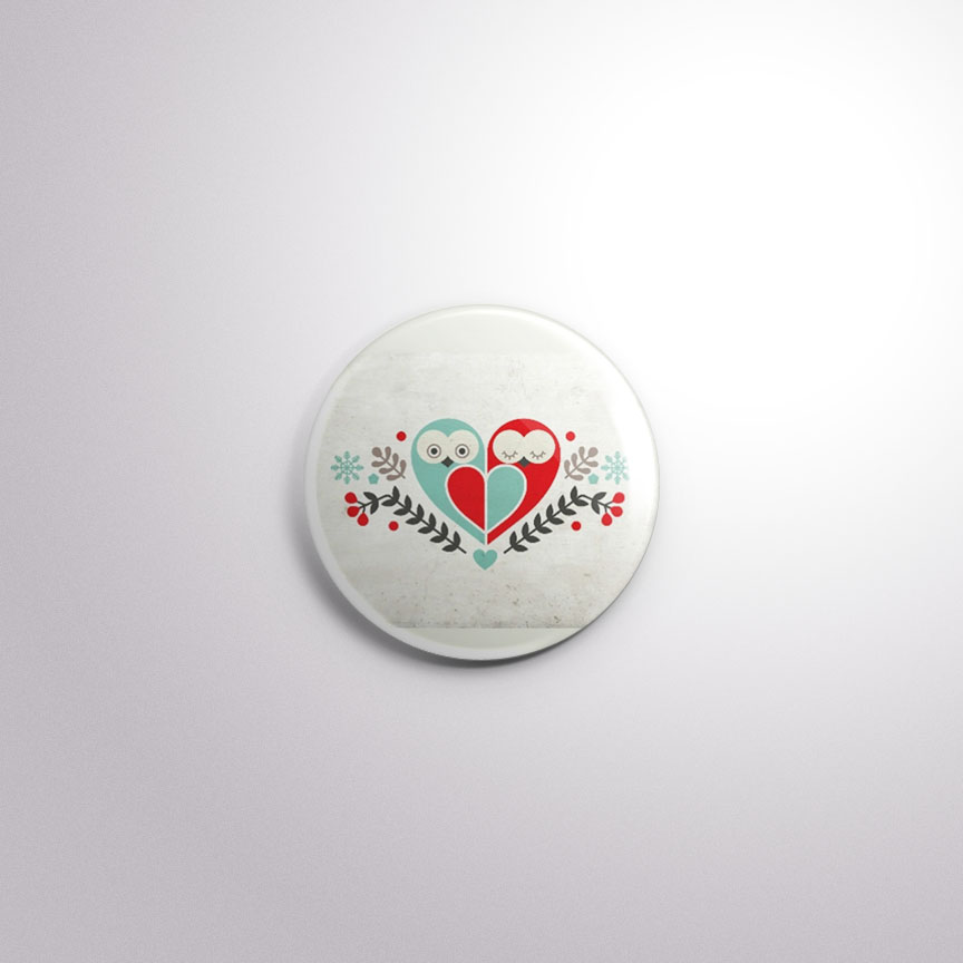 C25 Interchangeable Badge Button Love Birds