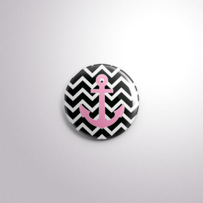 C3 Interchangeable Badge Button Black/Pink Anchor
