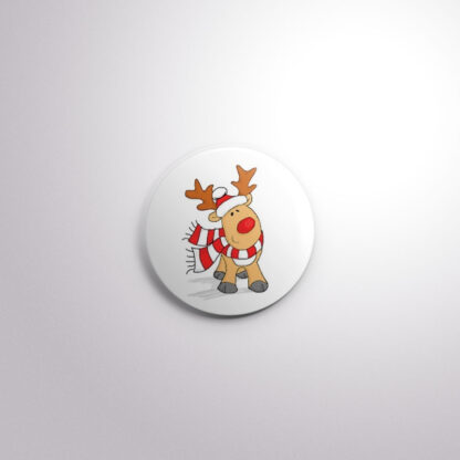 H46 Interchangeable Badge Button Windy Reindeer