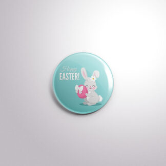H49 Interchangeable Badge Button Happy Easter Bunny