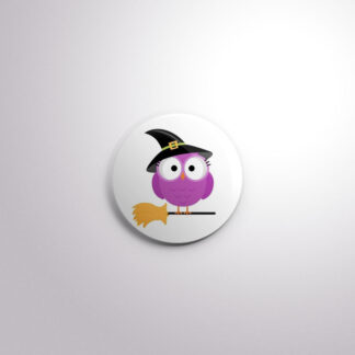 H54 Interchangeable Badge Button Owl Witch
