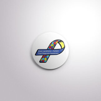 R6 Interchangeable Badge Button Down Syndrome & Autism