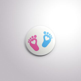 C127 Interchangeable Badge Button Baby Feet Heart