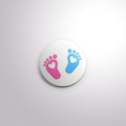 C127 Interchangeable Badge Button Baby Feet Heart