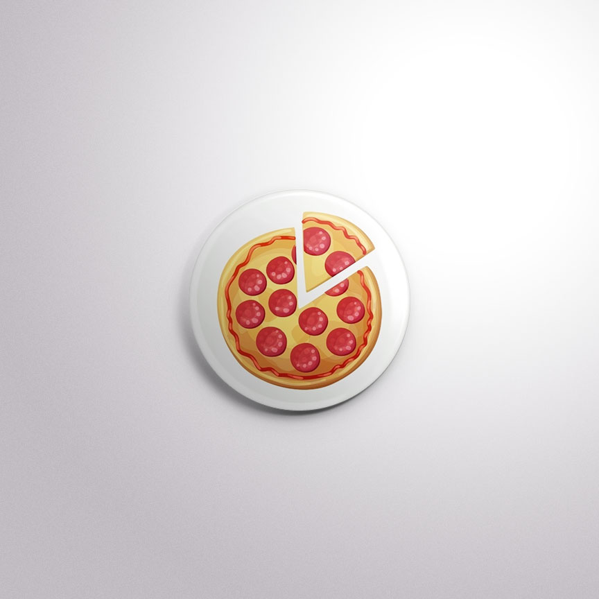 C132 Interchangeable Badge Button Whole Pizza, Exchangeables Badge Reels