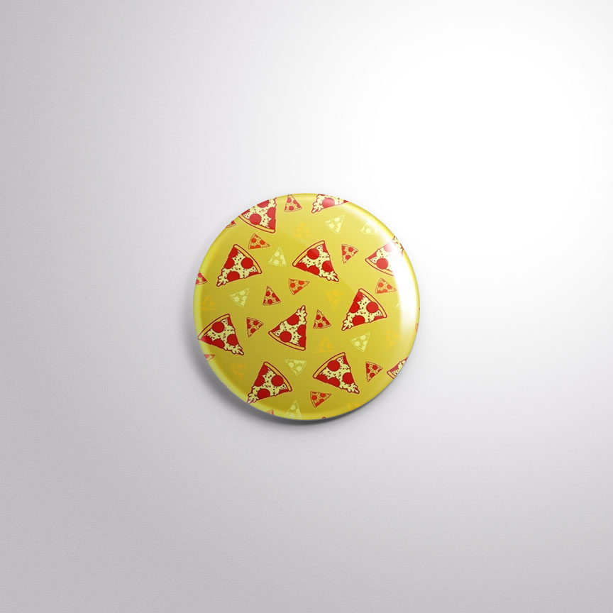 C133 Interchangeable Badge Button Pizza, Exchangeables Badge Reels