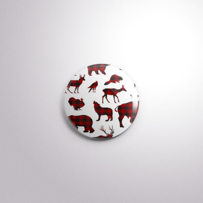 C139 Interchangeable Badge Button Plaid Animals