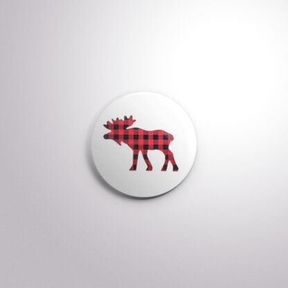 C140 Interchangeable Badge Button Plaid Moose