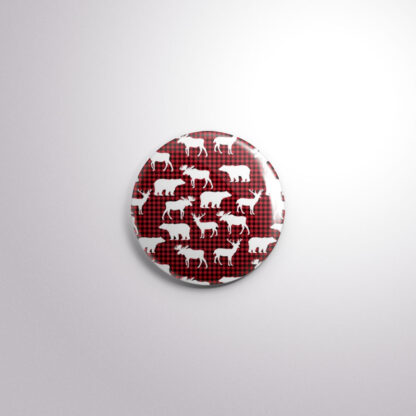 C141 Interchangeable Badge Button Plaid Aminals
