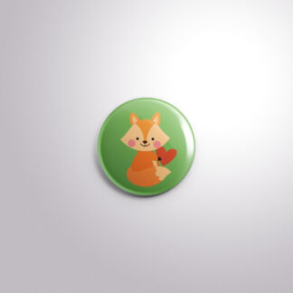 C148 Interchangeable Badge Button Fox Heart