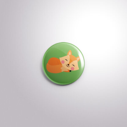 C150 Interchangeable Badge Button Sleeping Fox