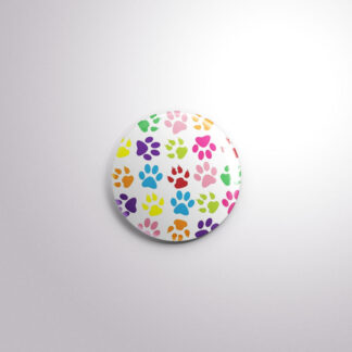 C50 Interchangeable Badge Button Multi Paw Prints