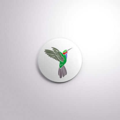 C66 Interchangeable Badge Button Green Hummingbird