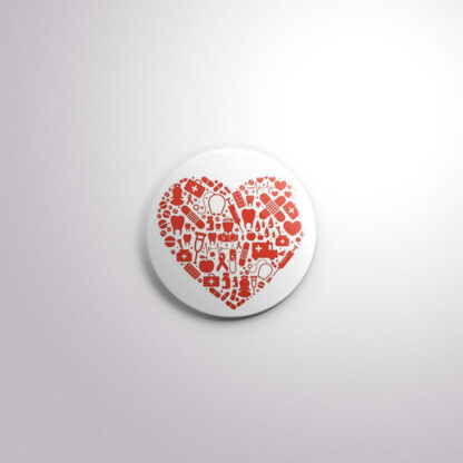 C75 Interchangeable Badge Button Medical Heart