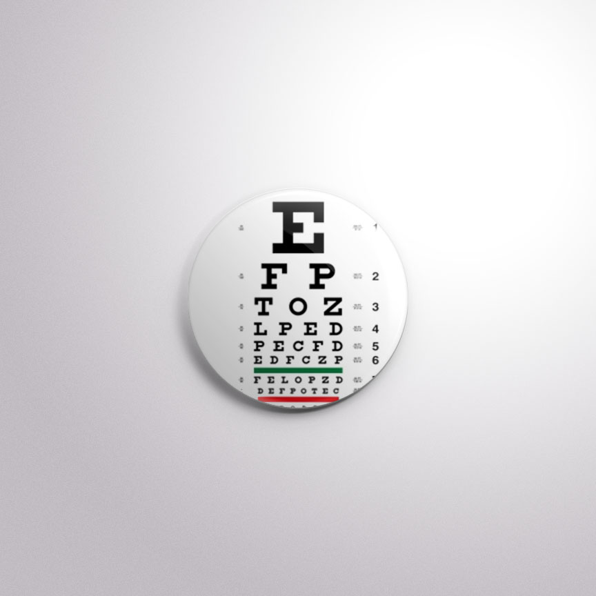 C89 Interchangeable Badge Button Eye Chart