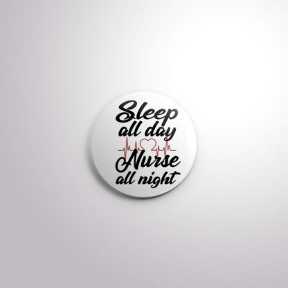 C90 Interchangeable Badge Button Sleep All Day Black