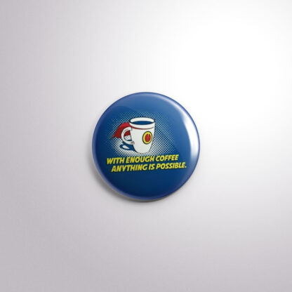C92 Interchangeable Badge Button Superhero Coffee