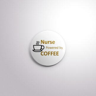C93 Interchangeable Badge Button Powered By Coffee